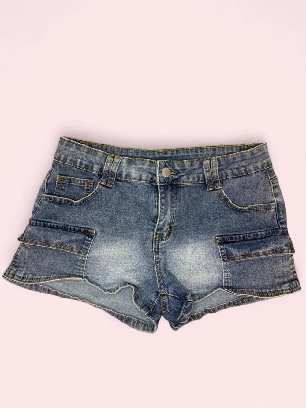 Women’s Denim Cargo Shorts - Blue